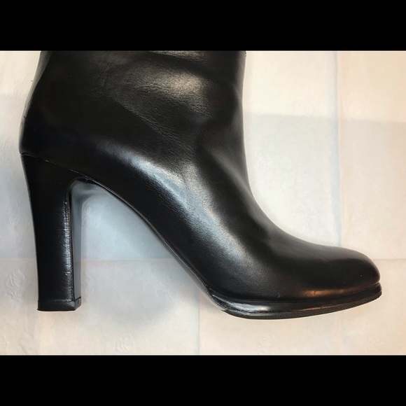 VERONIQUE BRANQUINHO~OTK BLACK LEATHER Over the Knee BOOT Sz 7/37.5~Made i ITALY - Picture 7 of 11